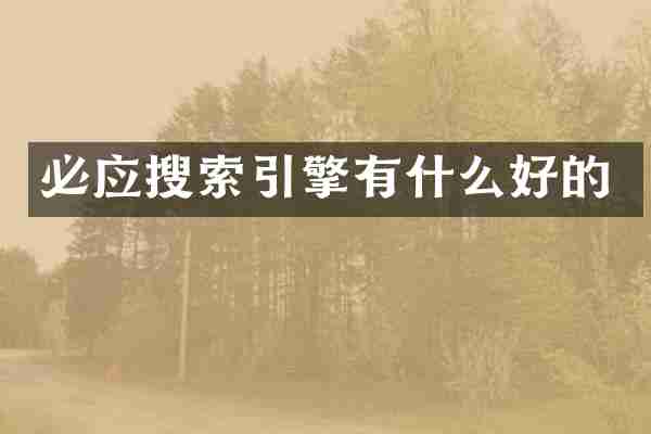 必应搜索引擎有什么好的