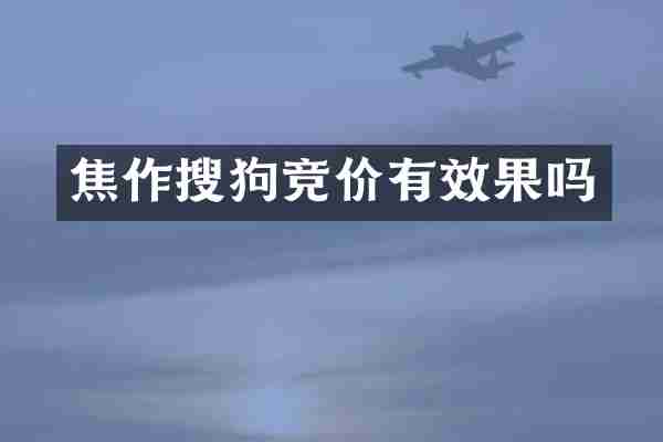 焦作搜狗竞价有效果吗