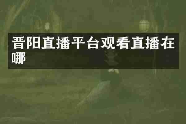 晋阳直播平台观看直播在哪