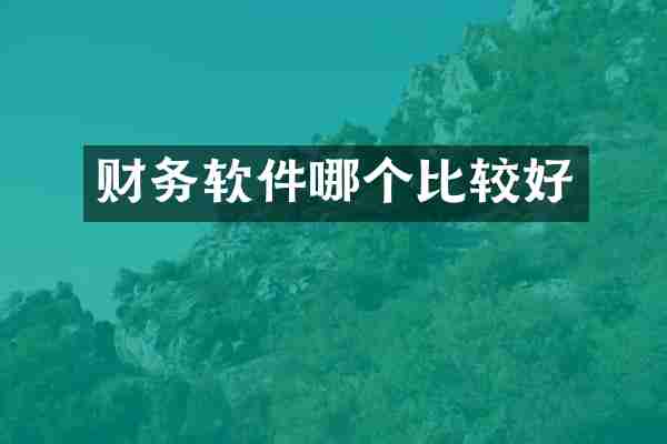 财务软件哪个比较好
