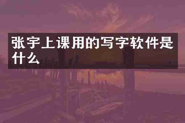 张宇上课用的写字软件是什么