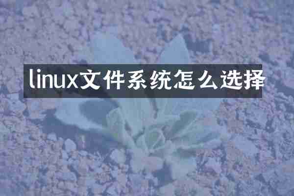 linux文件系统怎么选择