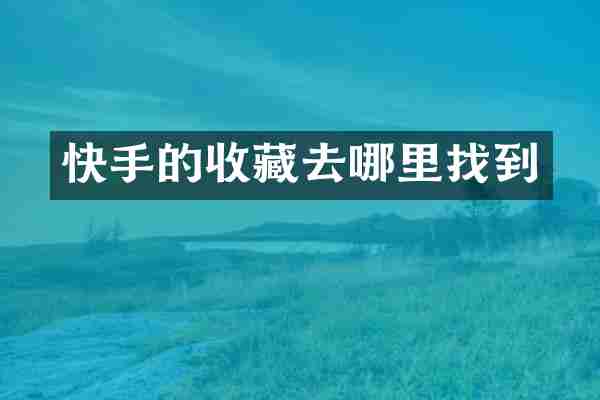 快手的收藏去哪里找到