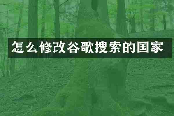 怎么修改谷歌搜索的国家