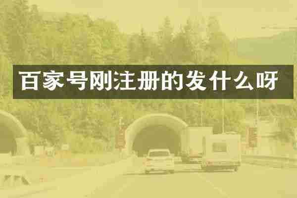 百家号刚注册的发什么呀