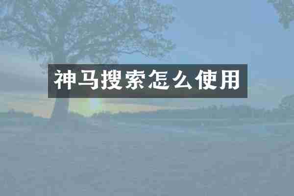 神马搜索怎么使用