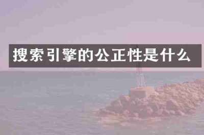 搜索引擎的公正性是什么