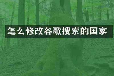 怎么修改谷歌搜索的国家