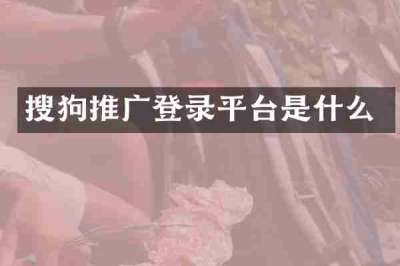 搜狗推广登录平台是什么