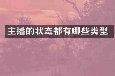 主播的状态都有哪些类型