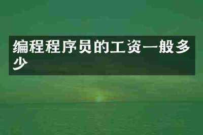 编程程序员的工资一般多少
