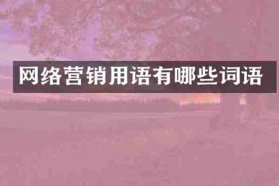 网络营销用语有哪些词语