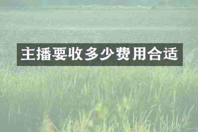 主播要收多少费用合适
