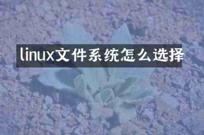 linux文件系统怎么选择