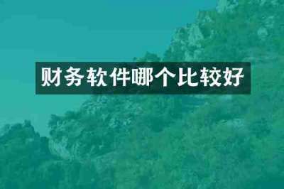 财务软件哪个比较好