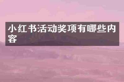 小红书活动奖项有哪些内容
