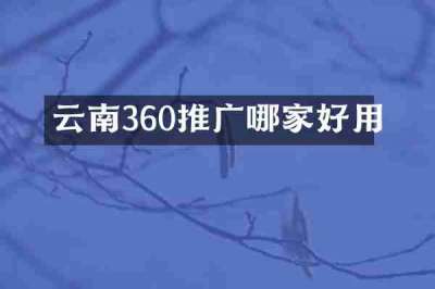 云南360推广哪家好用