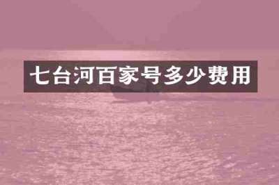 七台河百家号多少费用