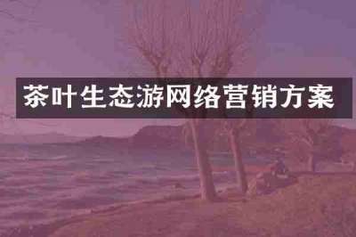 茶叶生态游网络营销方案