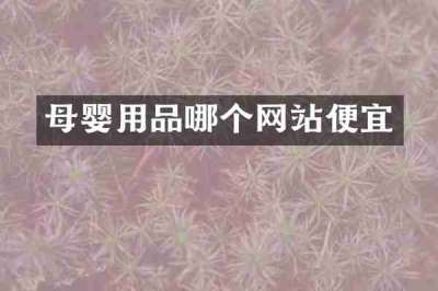 母婴用品哪个网站便宜