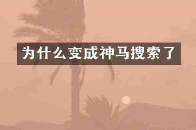 为什么变成神马搜索了