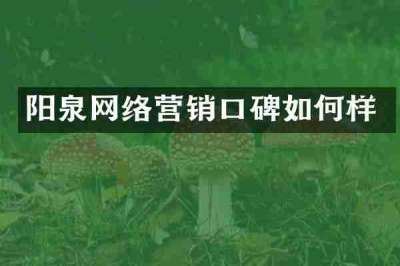 阳泉网络营销口碑如何样