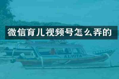 微信育儿视频号怎么弄的