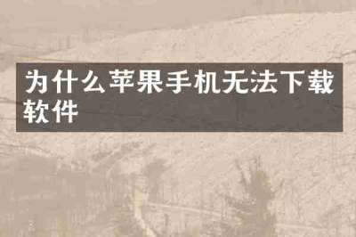 为什么苹果手机无法下载软件