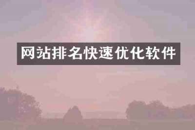 网站排名快速优化软件