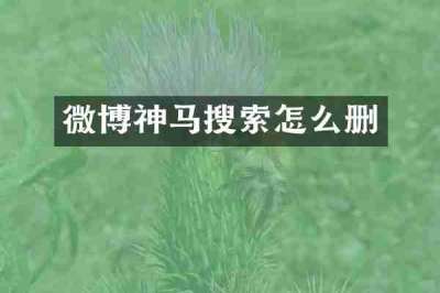 微博神马搜索怎么删