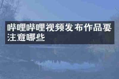 哔哩哔哩视频发布作品要注意哪些