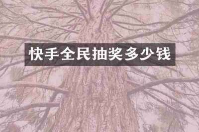 快手全民抽奖多少钱