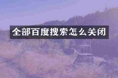 全部百度搜索怎么关闭