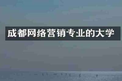 成都网络营销专业的大学