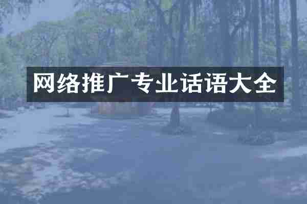 网络推广专业话语大全