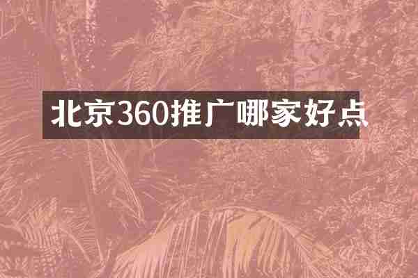 北京360推广哪家好点