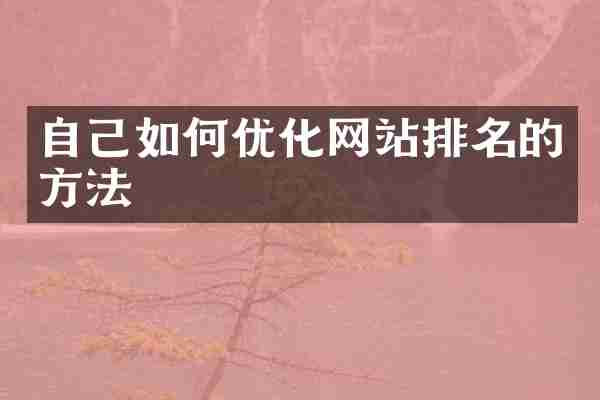 自己如何优化网站排名的方法