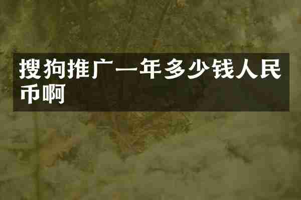 搜狗推广一年多少钱啊
