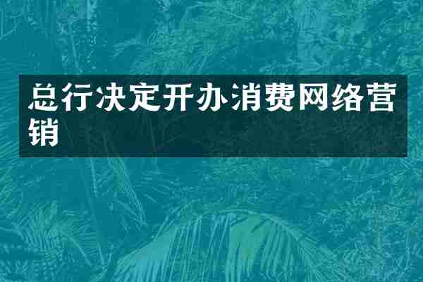 总行决定开办消费网络营销