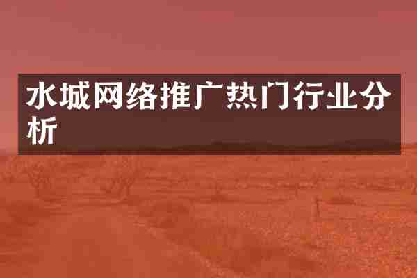 水城网络推广热门行业分析
