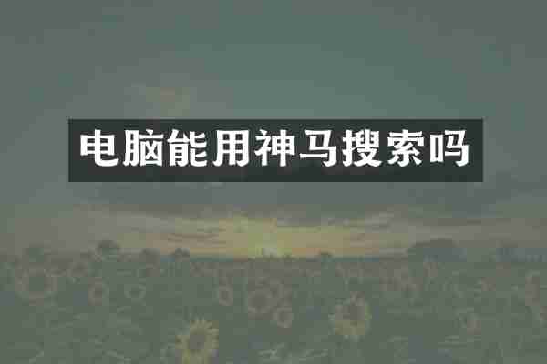 电脑能用神马搜索吗
