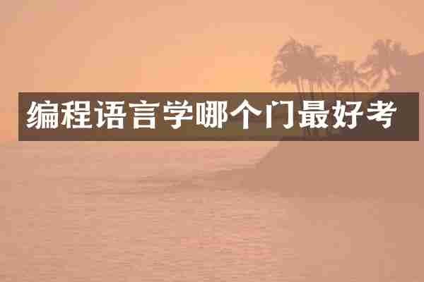 编程语言学哪个门最好考