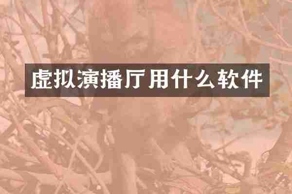 虚拟演播厅用什么软件