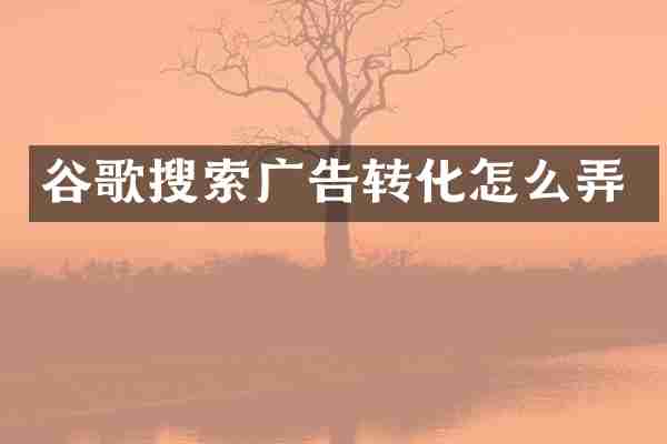 谷歌搜索广告转化怎么弄