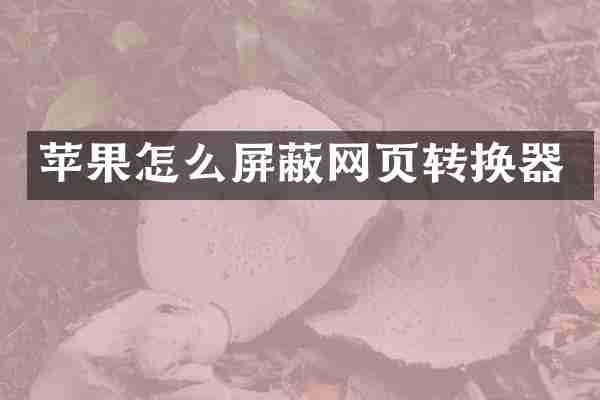 苹果怎么屏蔽网页转换器