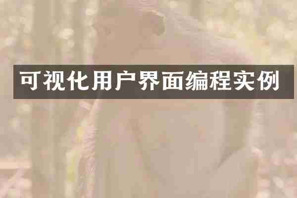 可视化用户界面编程实例