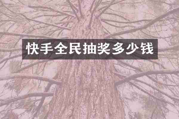 快手全民抽奖多少钱