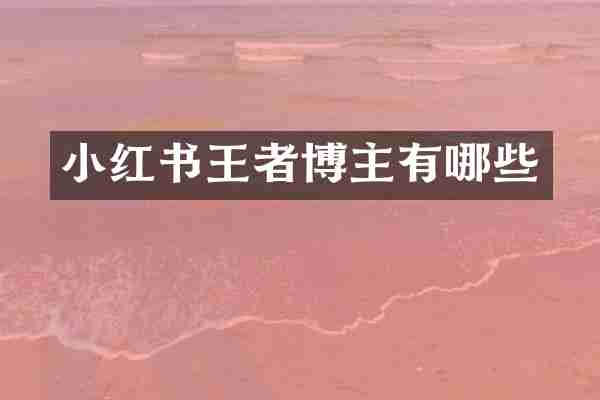 小红书王者博主有哪些