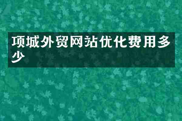 项城外贸网站优化费用多少