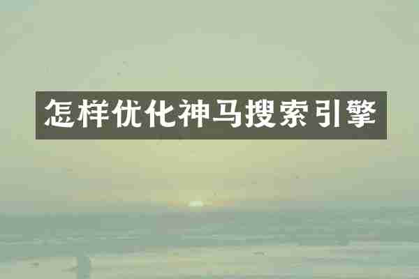 怎样优化神马搜索引擎